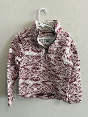 Cuddly Sherpa Kids' Pink & White Sherpa Pullover